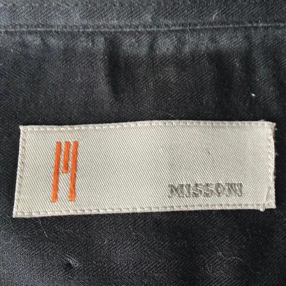 Missoni cotton button shirt charcoal gray long sleeves Size 16.5 42 - Picture 3 of 6